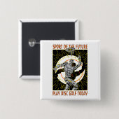 Badge Carré 5 Cm Lanceur de robots n° 1 (Devant & derrière)