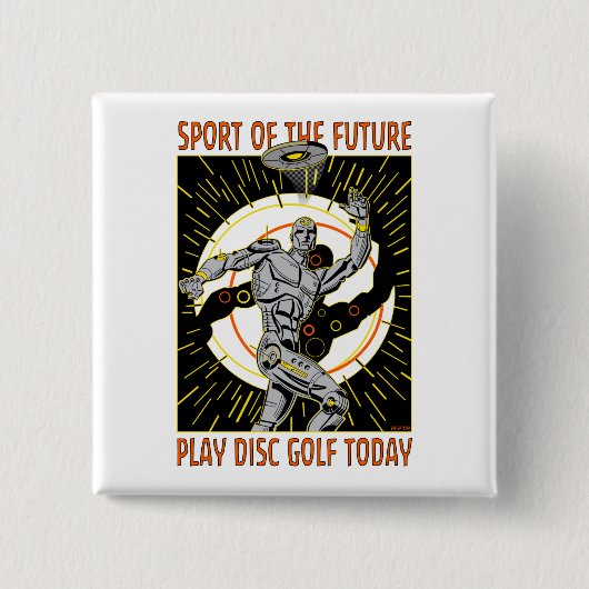 Badge Carré 5 Cm Lanceur de robots n° 1 (Devant)