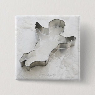 Badge Carré 5 Cm L'ange a formé le coupeur de biscuit, avec de la