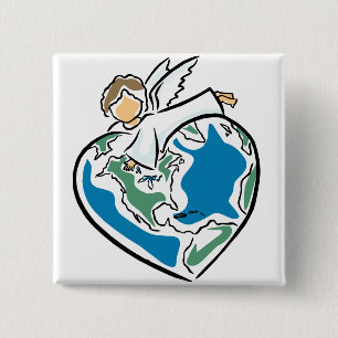 Badge Carré 5 Cm L'Ange de la Terre -