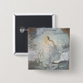 Badge Carré 5 Cm L'ange de la vie, 1894 (Devant & derrière)