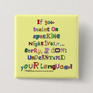 Badge Carré 5 Cm Langue négative