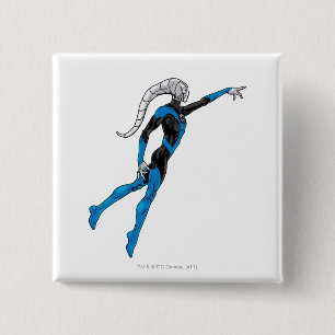 Badge Carré 5 Cm Lanterne bleue 10