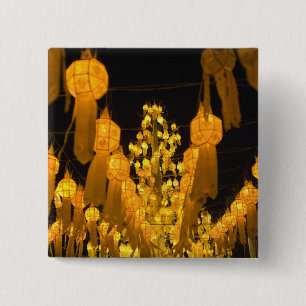 Badge Carré 5 Cm Lanterne pour la fête de Loi Krathong.