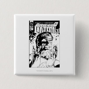 Badge Carré 5 Cm Lanterne verte - beaucoup d'anneaux, noirs et