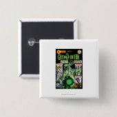Badge Carré 5 Cm Lanterne verte - comique ombragé par vert (Devant & derrière)