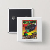 Badge Carré 5 Cm Lanterne verte dans les fossés (Devant & derrière)