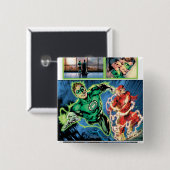 Badge Carré 5 Cm Lanterne verte et le panneau instantané (Devant & derrière)