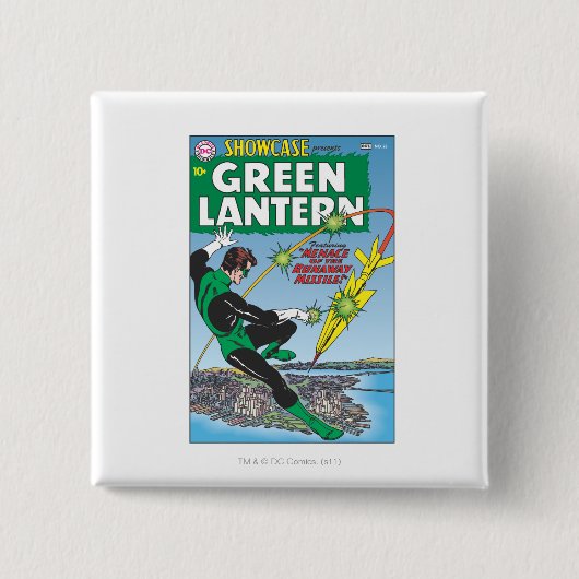 Badge Carré 5 Cm Lanterne verte - missile d'emballement (Devant)