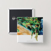 Badge Carré 5 Cm Lanternes de Gren volant dans l'espace (Devant & derrière)