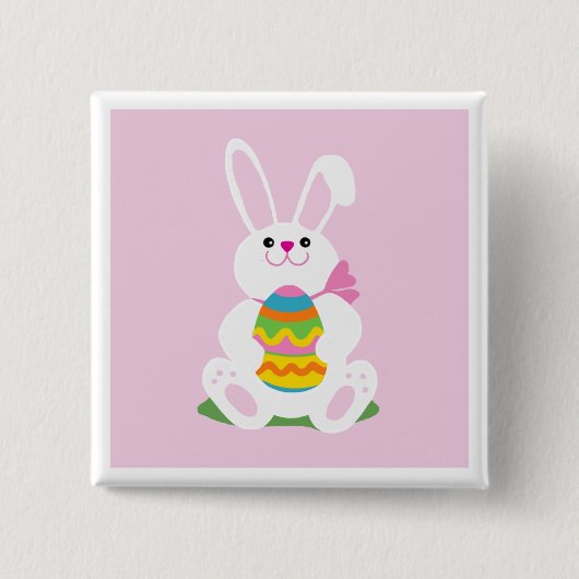 Badge Carré 5 Cm Lapin de Pâques (Devant)