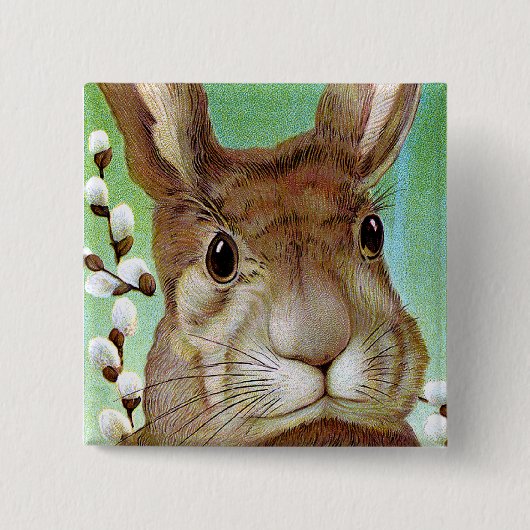 Badge Carré 5 Cm Lapin de Pâques (Devant)