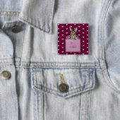 Badge Carré 5 Cm lapin faire-part (En situation)