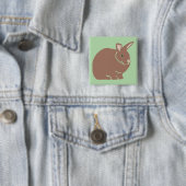 Badge Carré 5 Cm Lapin Lapin (En situation)
