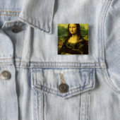 BADGE CARRÉ 5 CM LAPIN LISA (En situation)
