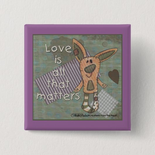 Badge Carré 5 Cm Lapin primitif (Devant)