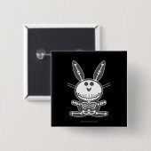 Badge Carré 5 Cm Lapin squelettique (Devant & derrière)