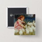 Badge Carré 5 Cm Lapins nourriciers (Devant & derrière)