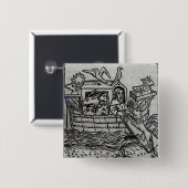 Badge Carré 5 Cm L'arche de Noé (Devant & derrière)