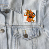 Badge Carré 5 Cm Larfleeze - Agent Orange 7 (En situation)