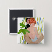 Badge Carré 5 Cm L'argent dans son esprit (Devant & derrière)