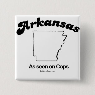 Badge Carré 5 Cm L'ARKANSAS - T-shirts et Gea "de DEVISE d'ÉTAT de