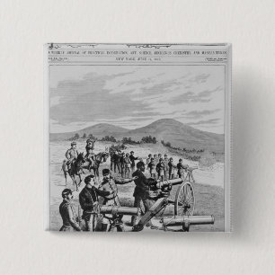 Badge Carré 5 Cm L'arme à feu de Gatling de nouveau modèle