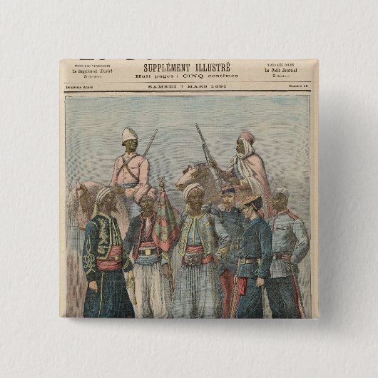 Badge Carré 5 Cm L'armée coloniale (Devant)