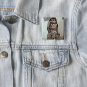 Badge Carré 5 Cm L'armure samouraï du guerrier (En situation)