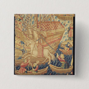 Badge Carré 5 Cm L'arrivée de Vasco de Gama dans Calicut