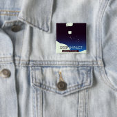 Badge Carré 5 Cm L'art spatial à impact profond (En situation)