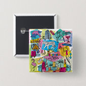 Badge Carré 5 Cm Las Vegas, Nevada (Devant & derrière)