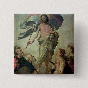 Badge Carré 5 Cm L'ascension du Christ, 1595 (huile sur le panneau)