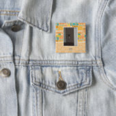 Badge Carré 5 Cm Laser Kitty (En situation)