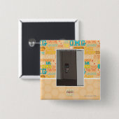 Badge Carré 5 Cm Laser Kitty (Devant & derrière)