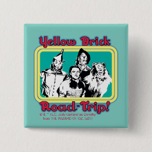 Badge Carré 5 Cm L'Assistant D'Oz™   Route en brique jaune!