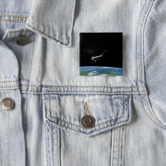 Badge Carré 5 Cm L'Atlas V541 Lance Le Véhicule En Orbite. (En situation)