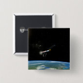 Badge Carré 5 Cm L'Atlas V541 Lance Le Véhicule En Orbite. (Devant & derrière)