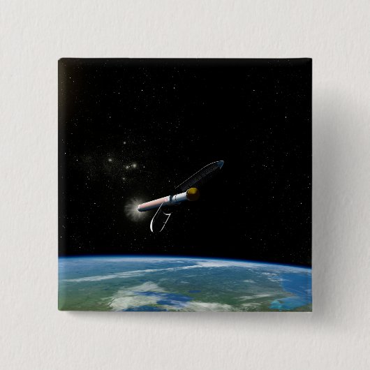 Badge Carré 5 Cm L'Atlas V541 Lance Le Véhicule En Orbite. (Devant)