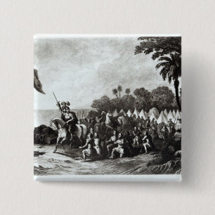 Badge Carré 5 Cm L'atterrissage à Tampa Bay