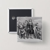 Badge Carré 5 Cm L'atterrissage des pèlerins (Devant & derrière)