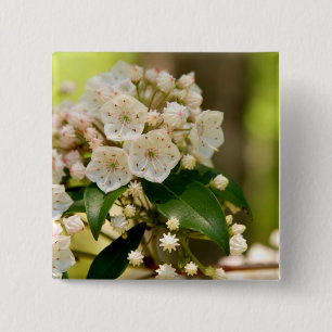 Badge Carré 5 Cm Laurier de montagne en fleur