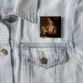 Badge Carré 5 Cm L'auteur plus âgé (En situation)