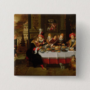 Badge Carré 5 Cm Lazarre et le Tableau d'homme riche