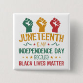 Badge Carré 5 Cm Le 11° anniversaire de mon indépendance (Devant)