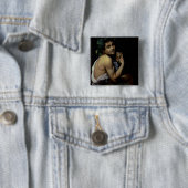 Badge Carré 5 Cm Le Bacchus malade, 1591 (En situation)