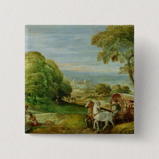 Badge Carré 5 Cm Le baptême de l'eunuque éthiopien (Devant)