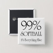 Badge Carré 5 Cm Le base-ball de 99% (Devant & derrière)