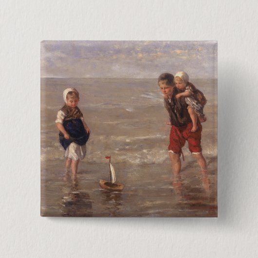 Badge Carré 5 Cm Le bateau de jouet (Devant)