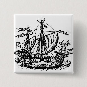 Badge Carré 5 Cm Le bateau 'Victoria de Ferdinand Magellan